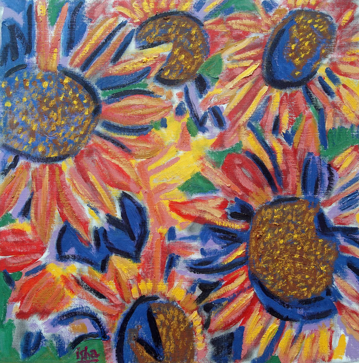 Girasol cálido, 2024 (óleo sobre lienzo) de Gerhardt Isringhaus