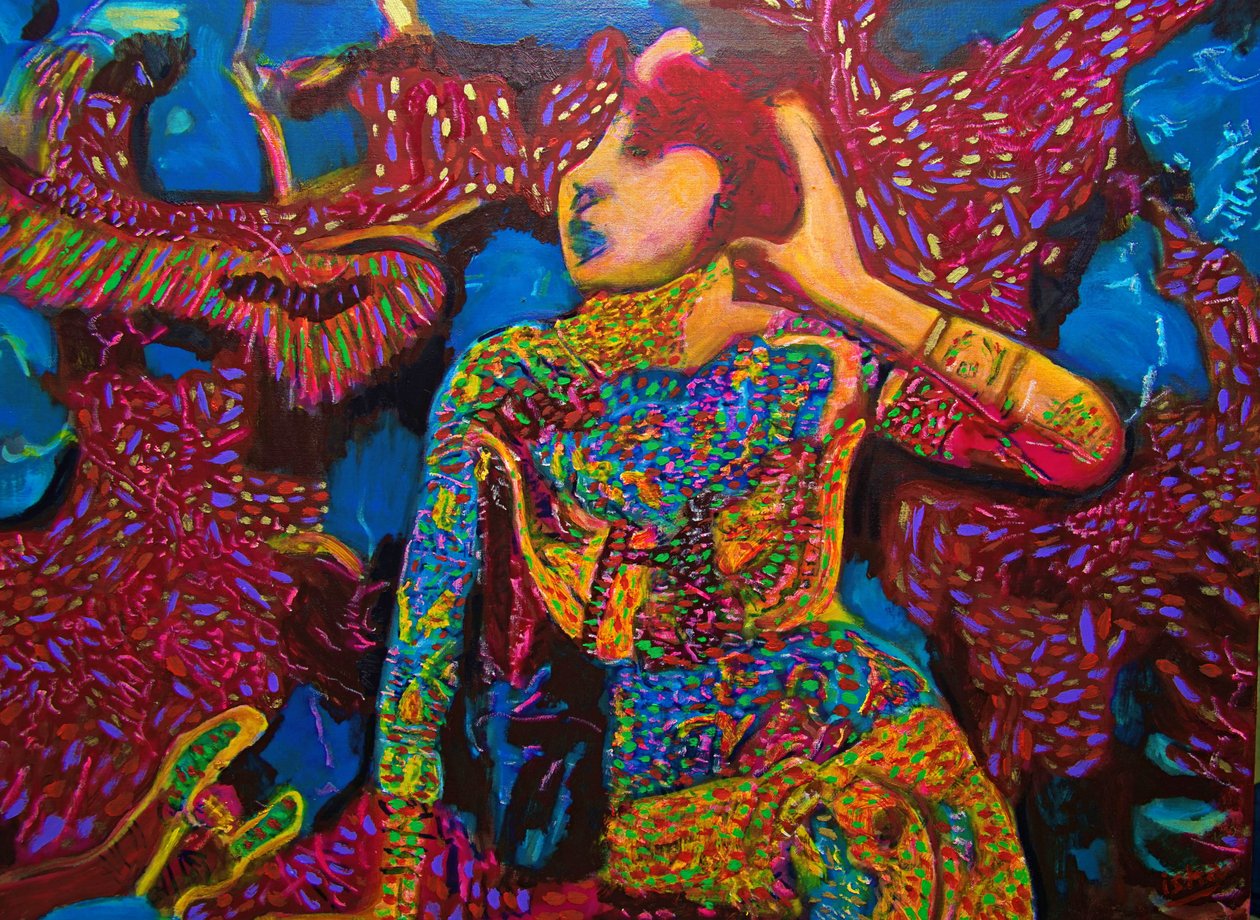Tattooed Temptress II,2023, óleo sobre lienzo de Gerhardt Isringhaus