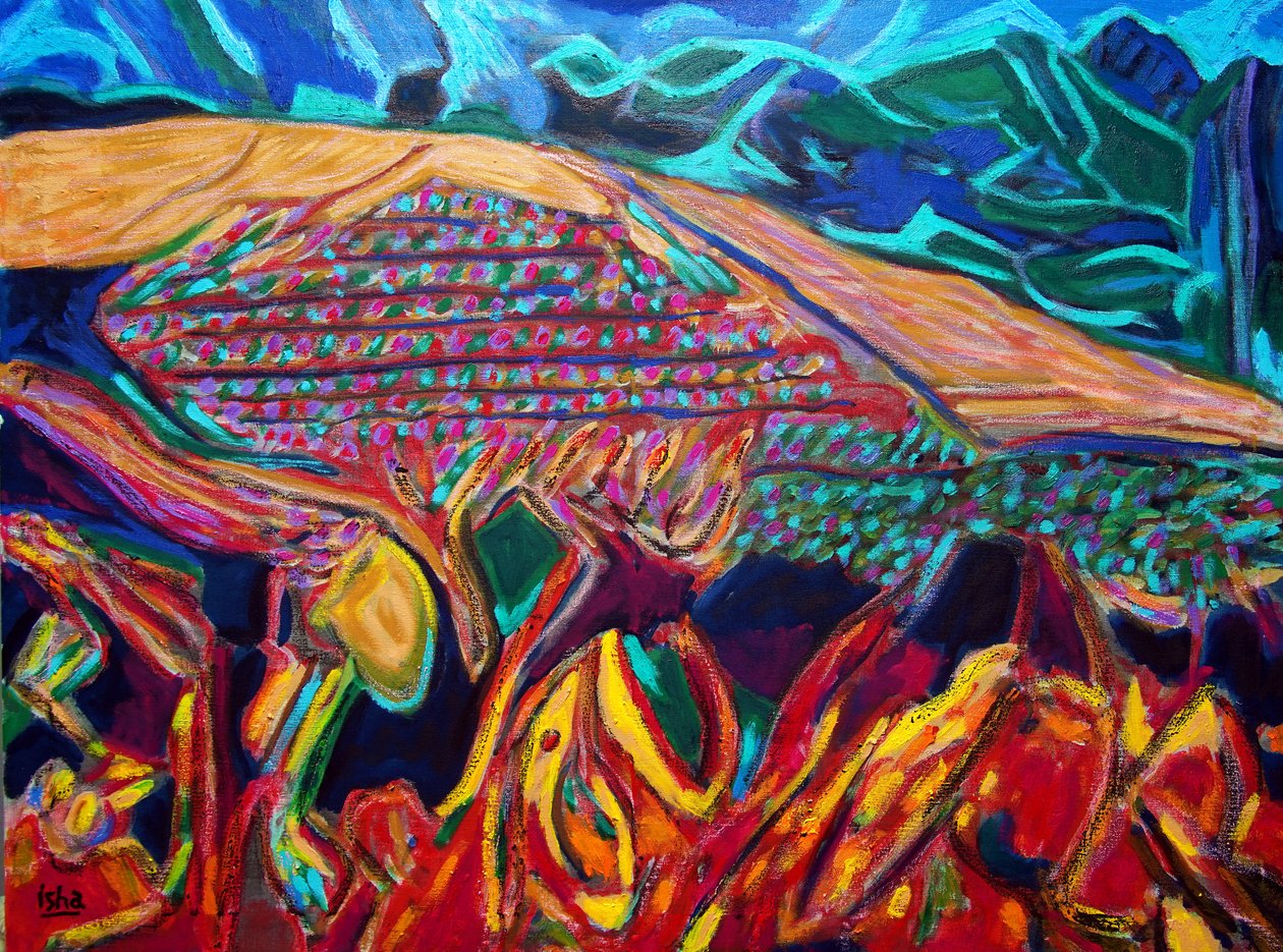Vishnu Vineyard, 2022 (óleo sobre lienzo) de Gerhardt Isringhaus