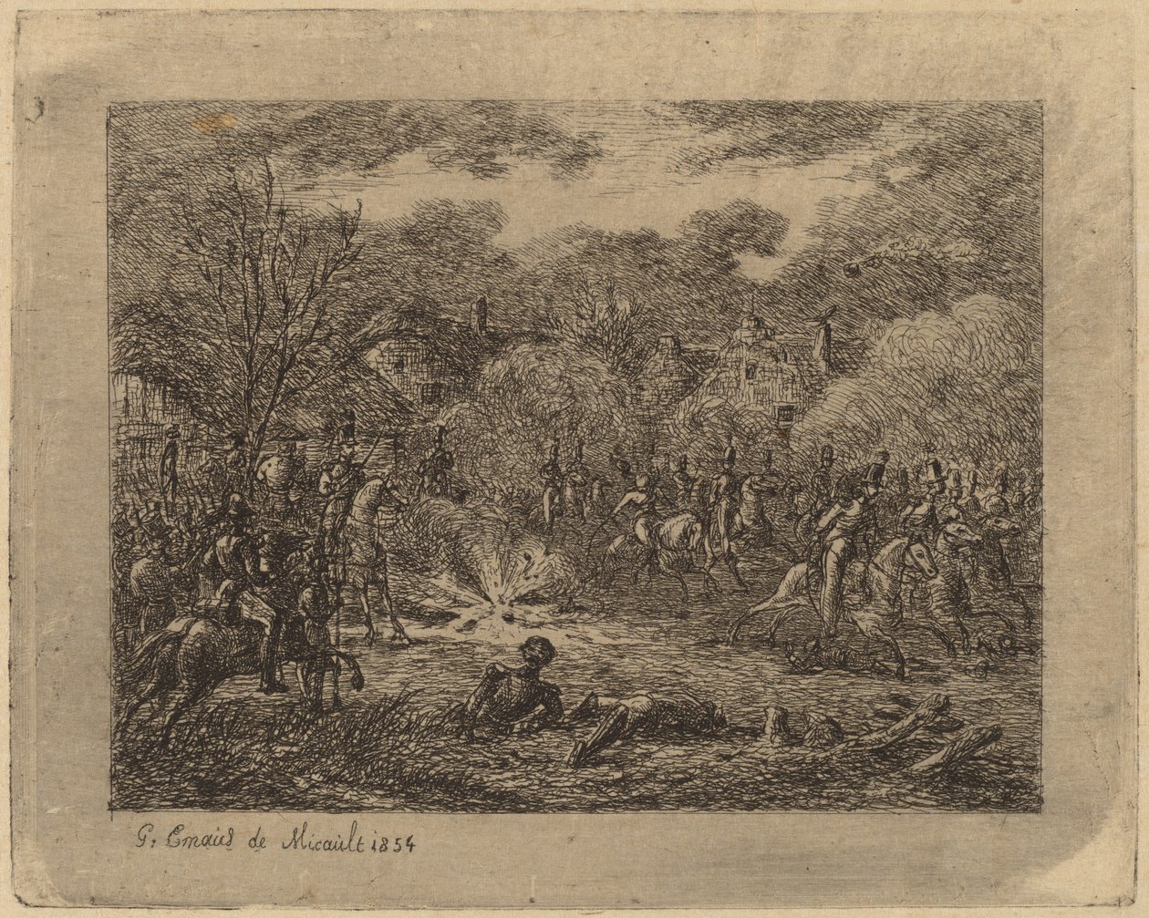 Explosión de una Granada de Gerhardus Emaus de Micault