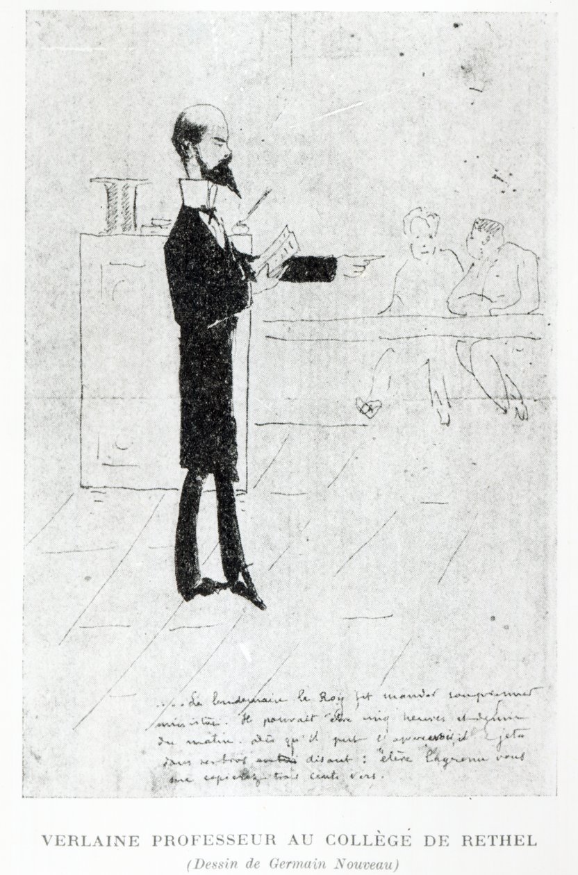 Verlaine enseñando en la Institución Notre-Dame en Rethel, 1877-79 de Germain Nouveau