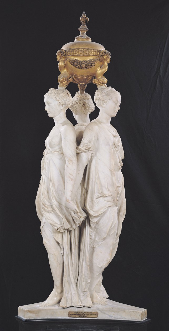 Las Tres Gracias, monumento funerario con el corazón de Enrique II, 1559 de Germain Pilon