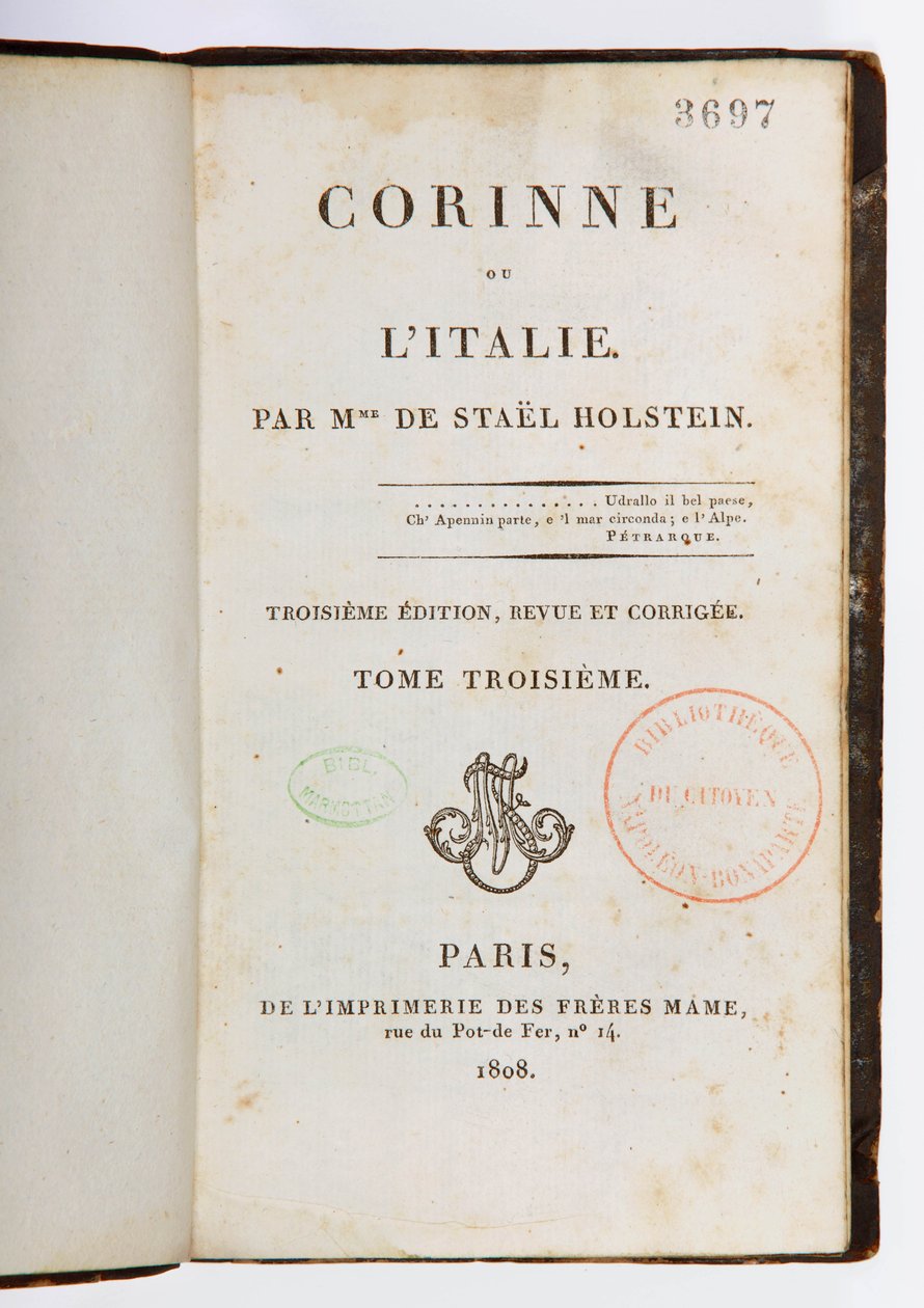 Página de título de Corinne ou l