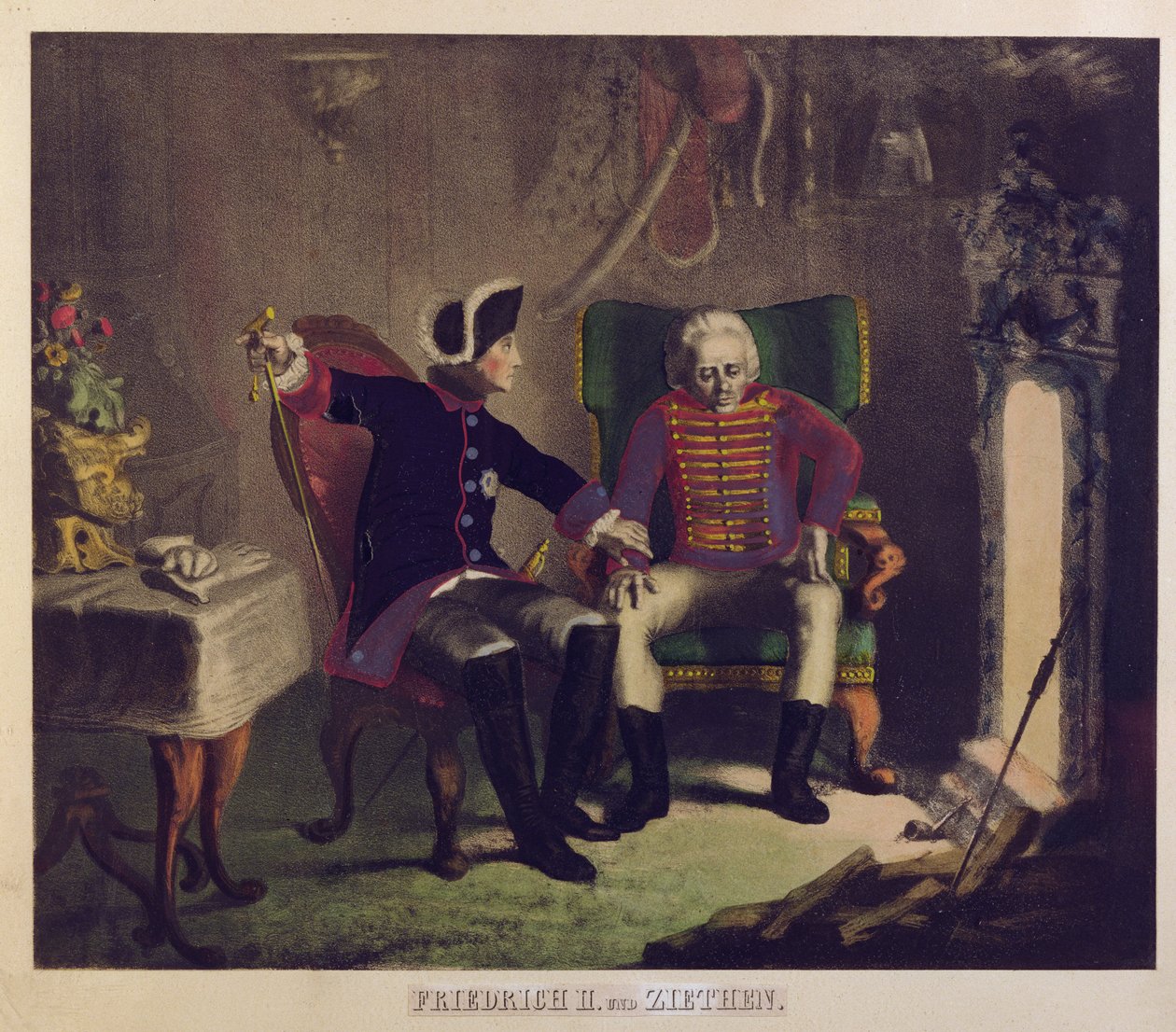 Federico II y el General von Ziethen de German School
