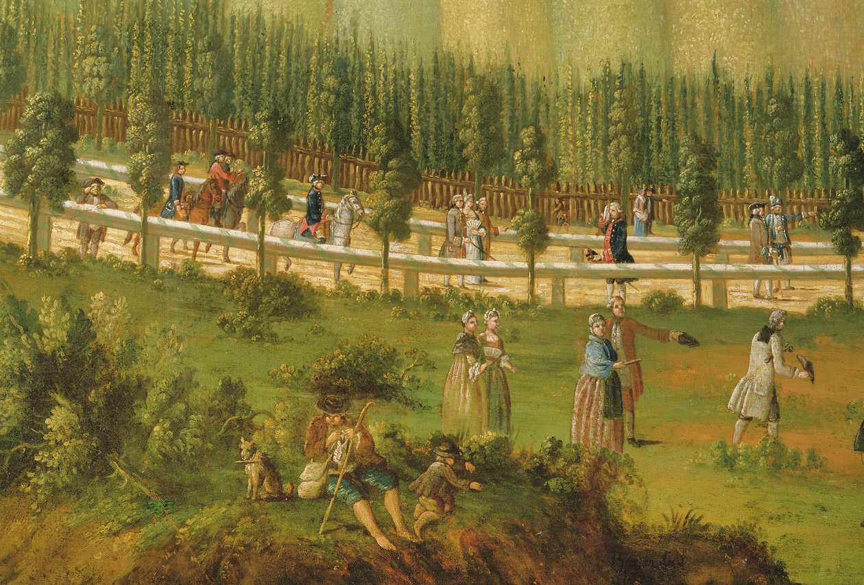 Federico el Grande a caballo en la Maulbeerallee, cerca de Sanssouci, 1770 de German School