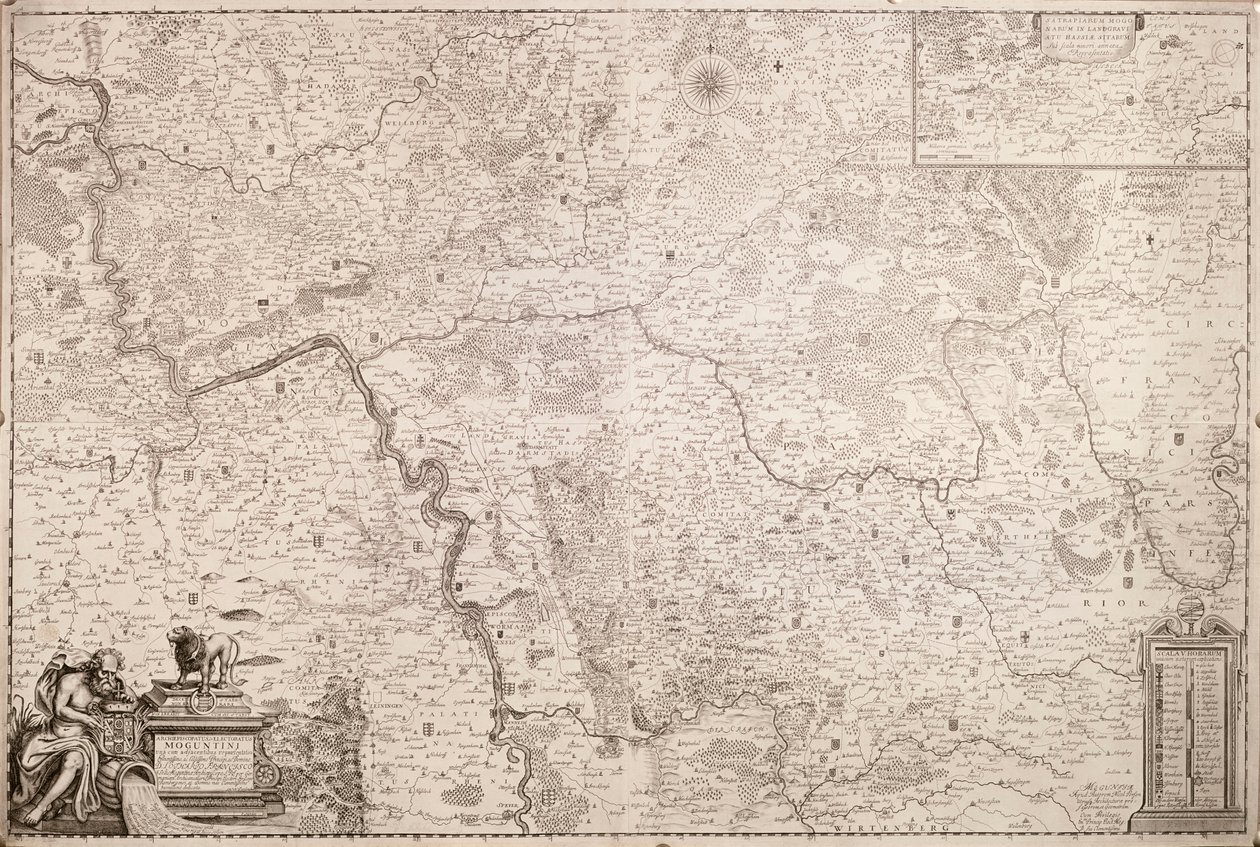 Mapa del Arzobispado y Electorado de Maguncia, c. 1695 de German School