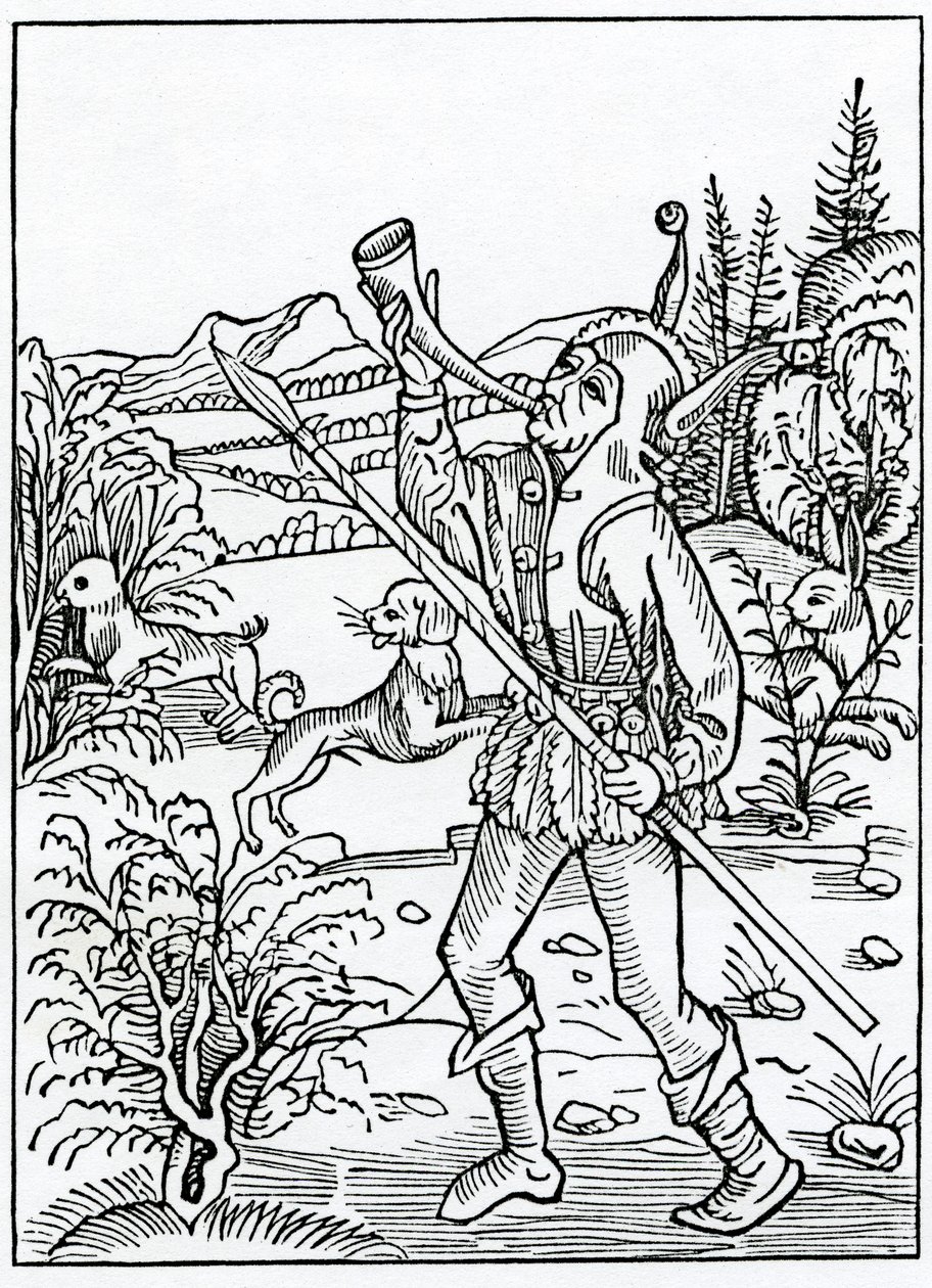 De aquel que quiere servir a dos amos, ilustración de la traducción al inglés de Alexander Barclay de 