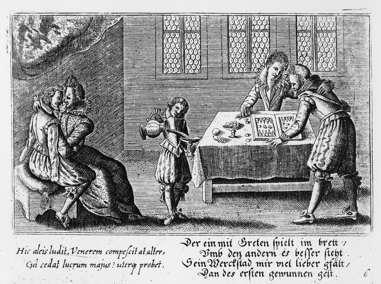 Personas jugando al backgammon de German School