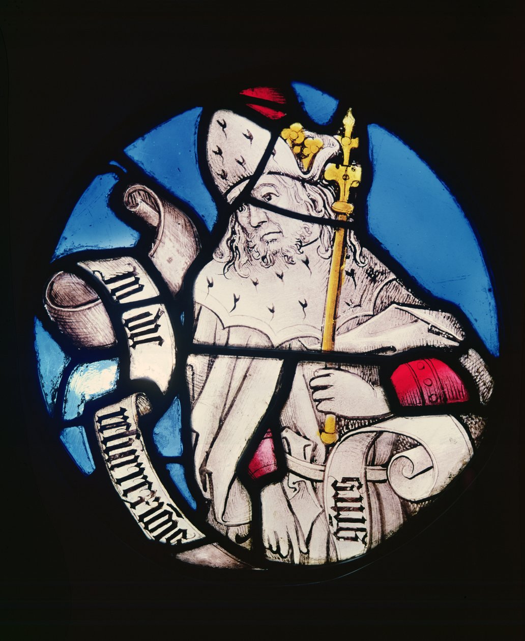 Medallón del profeta Sofonías, siglo XV (vidriera) de German School