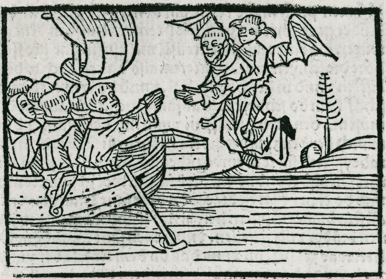 San Brendan y el demonio, ilustración de 