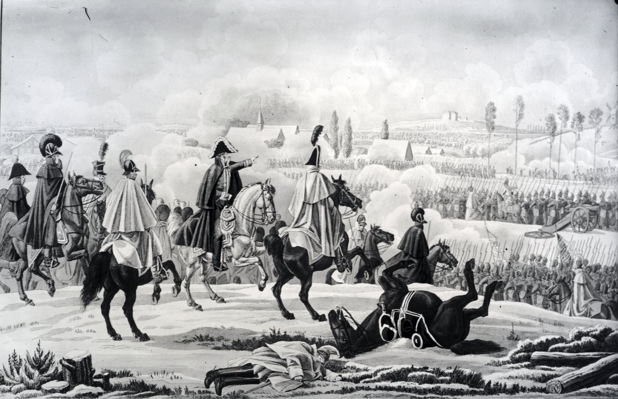 La batalla de Brienne, 1 de febrero de 1814 de German School
