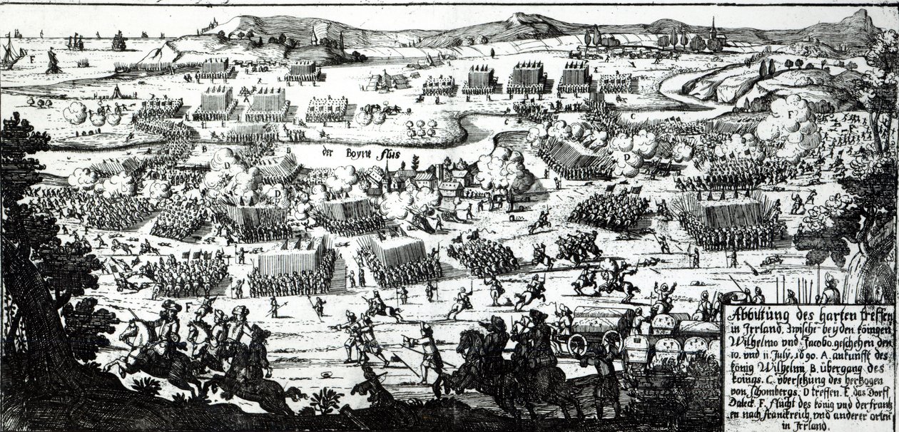La Batalla del Boyne, c.1690 de German School