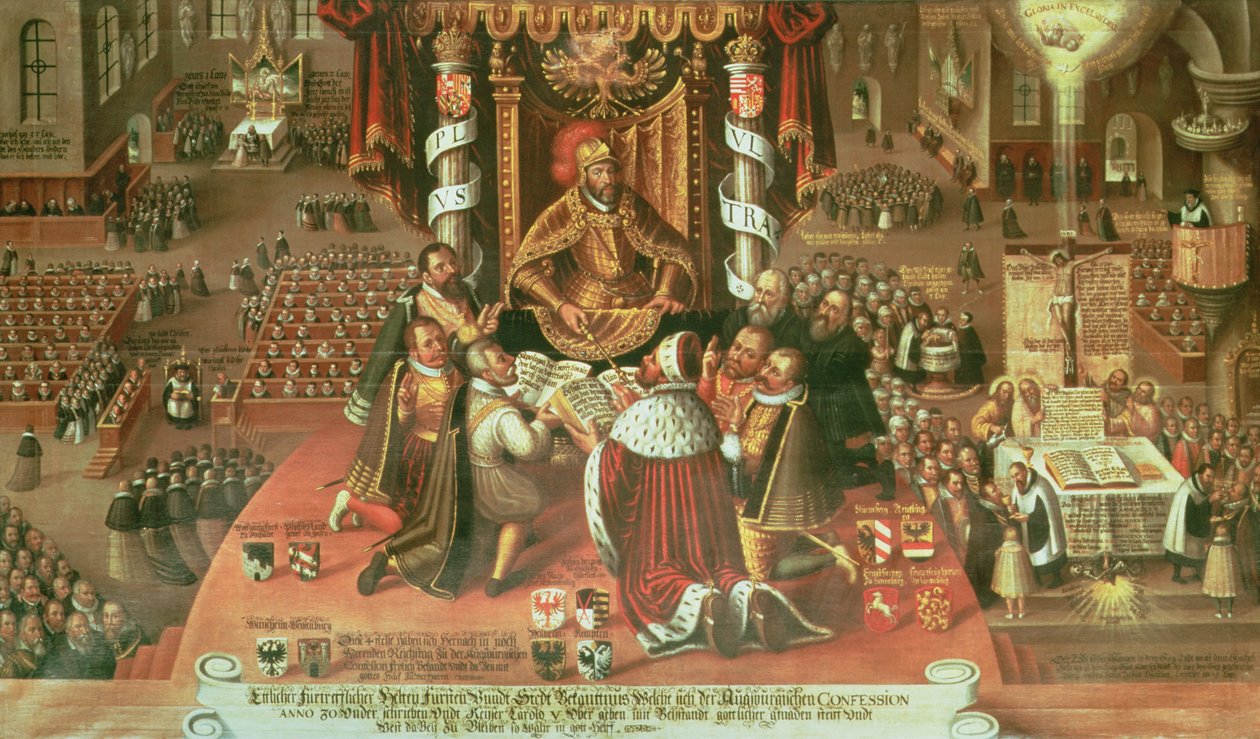 La entrega de la Confesión de Augsburgo, 25 de junio de 1530, 1617 de German School
