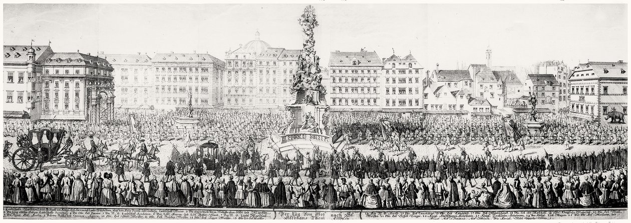 La Procesión de Marie Therese (1638-83) por Viena de German School