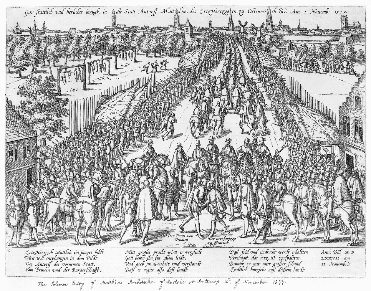 La entrada solemne de Matías Archiduque de Austria en Amberes, 2 de noviembre de 1577 de German School