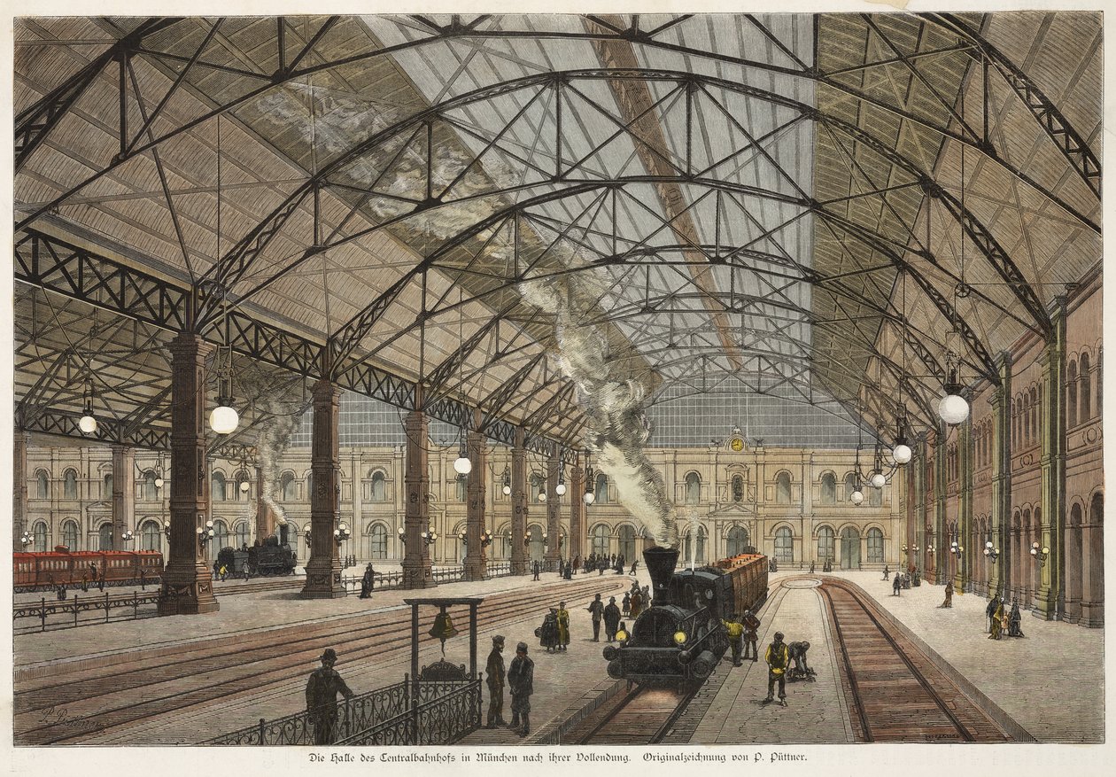 Vista del vestíbulo de la estación central, Múnich de German School