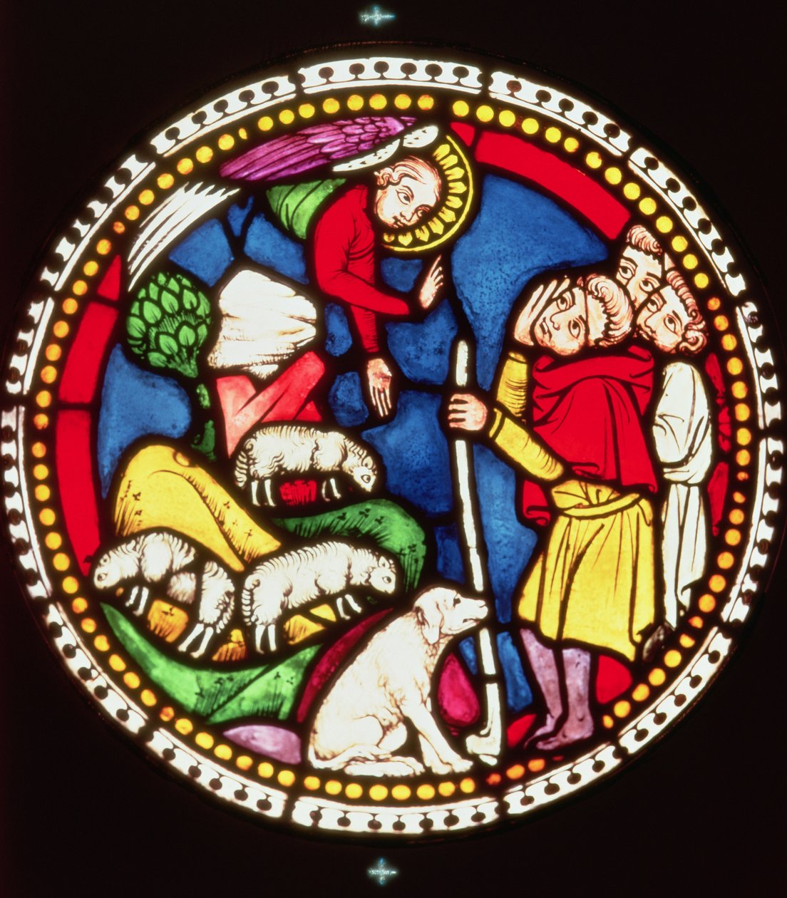 Ventana que representa La Anunciación a los Pastores, c.1300 de German School