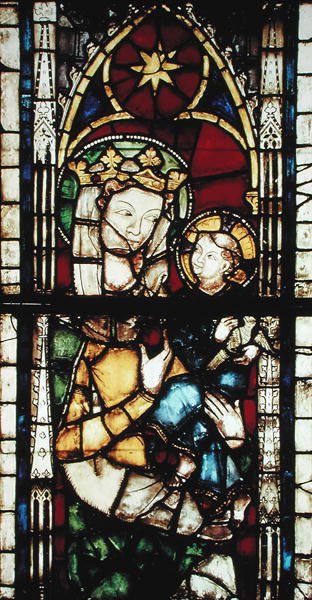 Ventana que representa a la Virgen y el Niño, del coro de la iglesia dominicana, c.1290 de German School