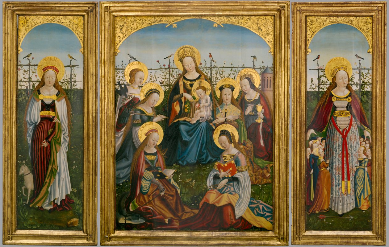 Tríptico de la Virgen y el Niño con santos | German