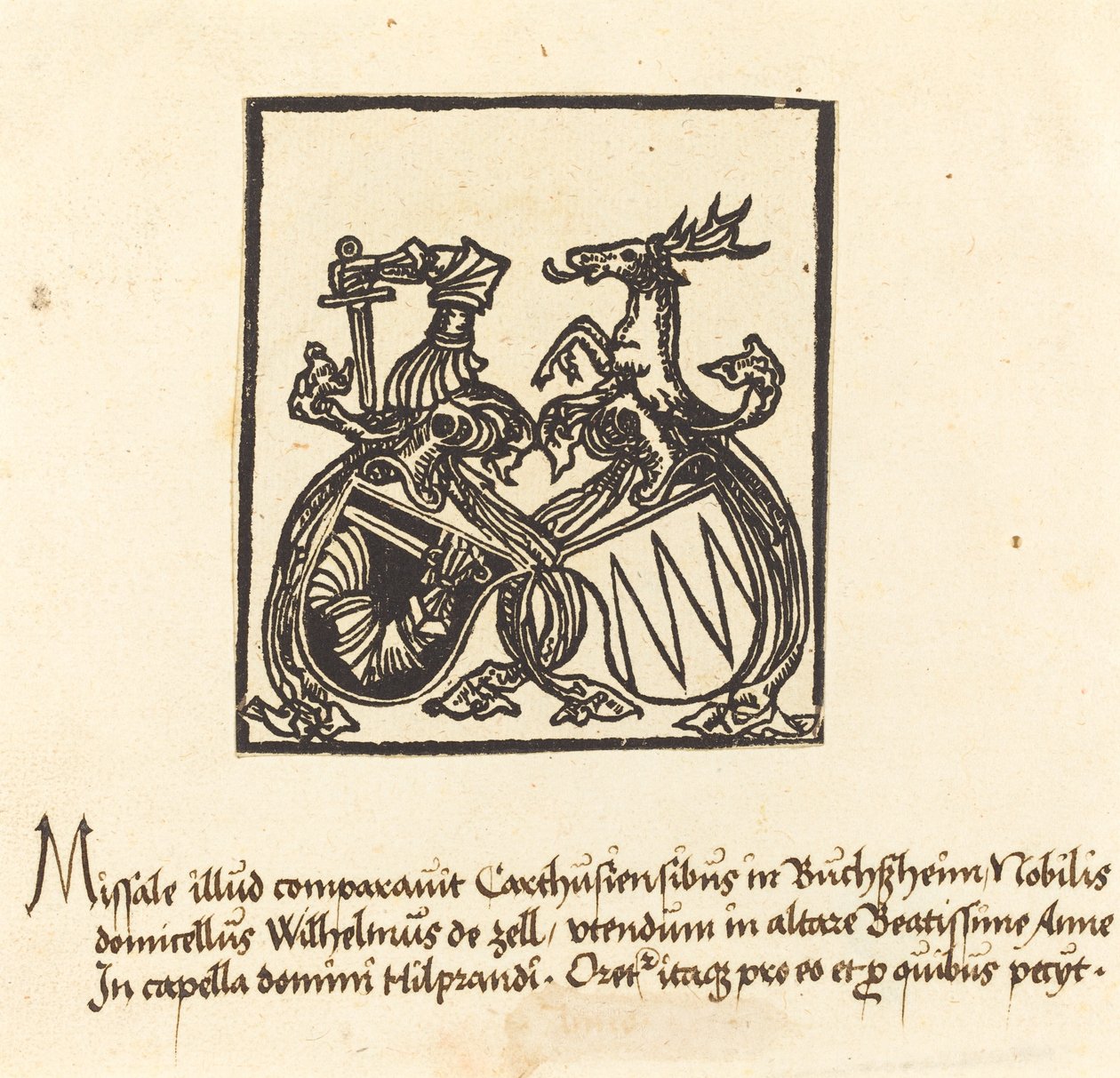 Exlibris de Wilhelm von Zell de German 15th Century