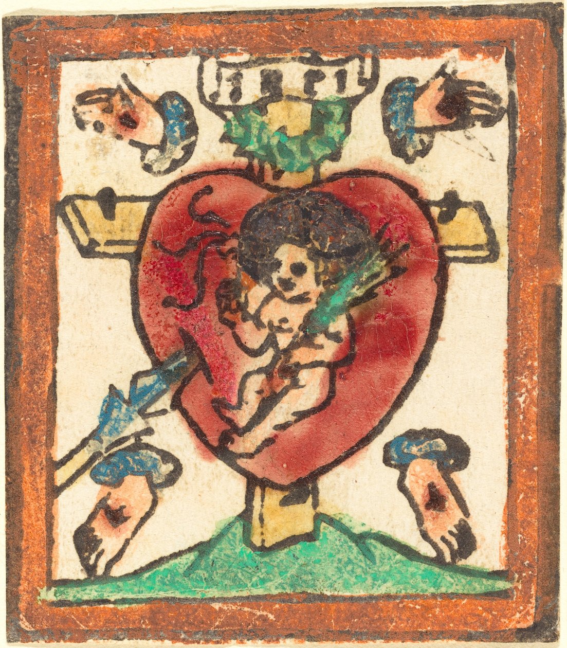 Niño Jesús en el Sagrado Corazón de German 15th Century