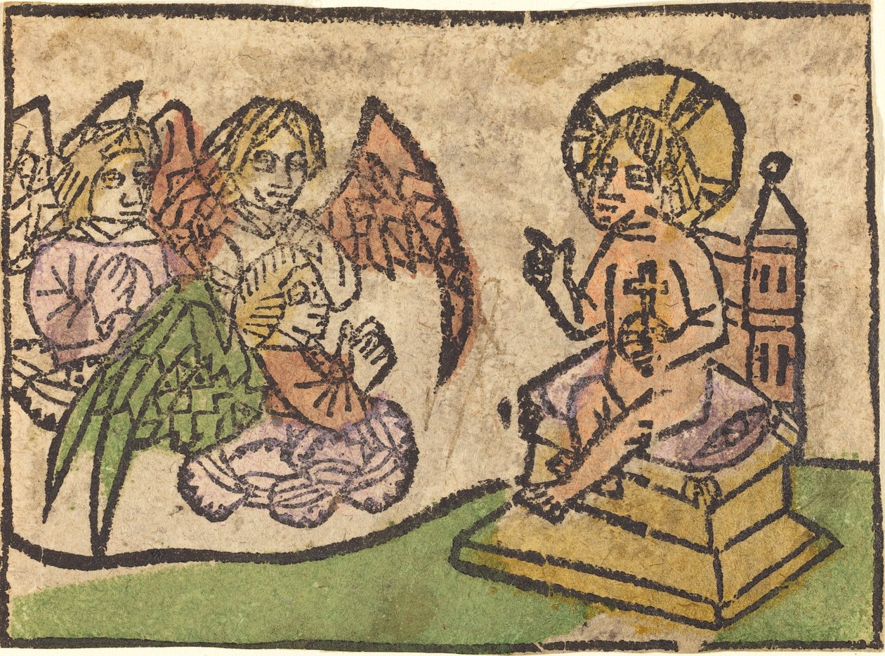 Niño Jesús con Tres Ángeles de German 15th Century