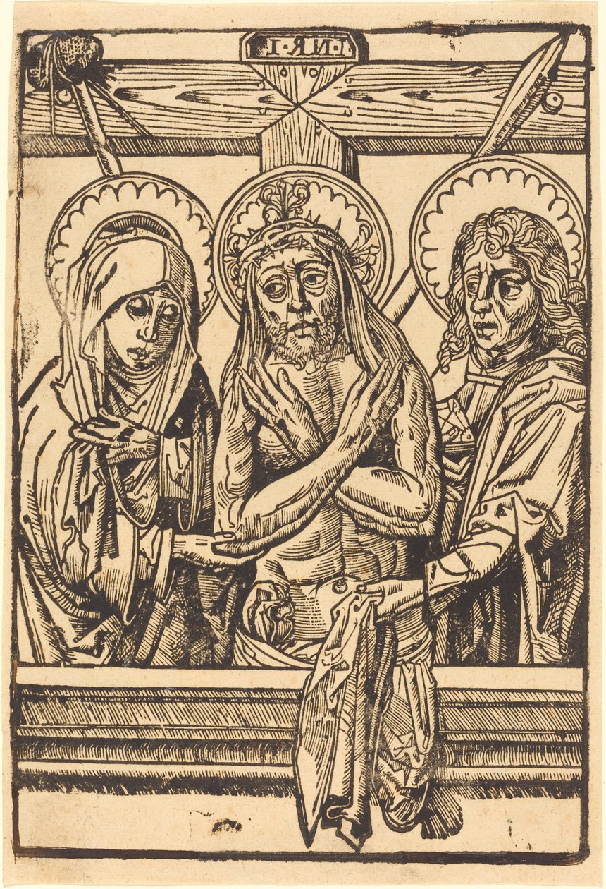 Cristo entre María y Juan de German 15th Century