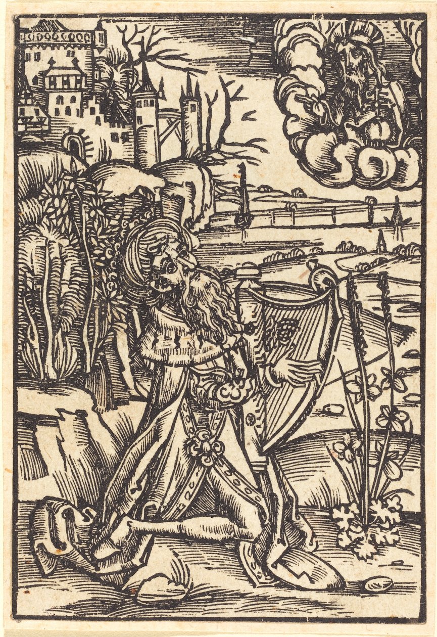 David tocando el arpa de German 15th Century