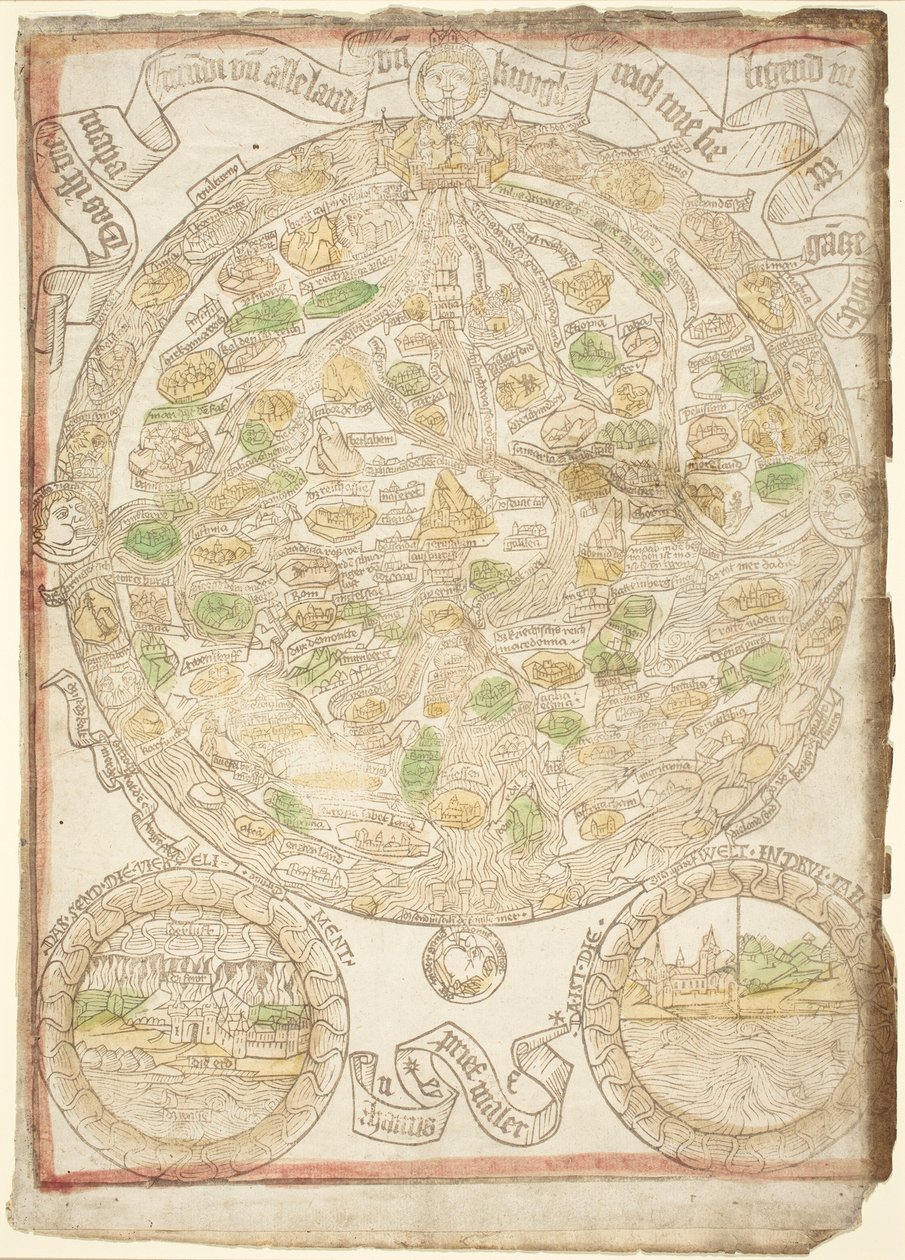 Mapa del mundo de German 15th Century