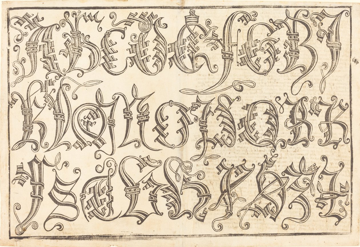 Alfabeto ornamental de German 15th Century