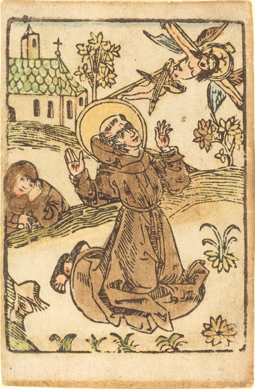San Francisco Recibiendo los Estigmas de German 15th Century