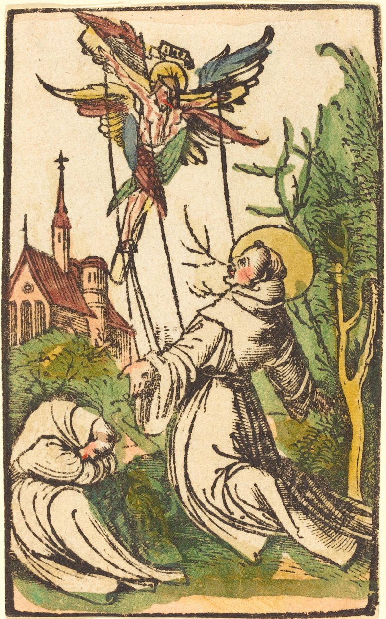 San Francisco recibiendo los estigmas de German 15th Century