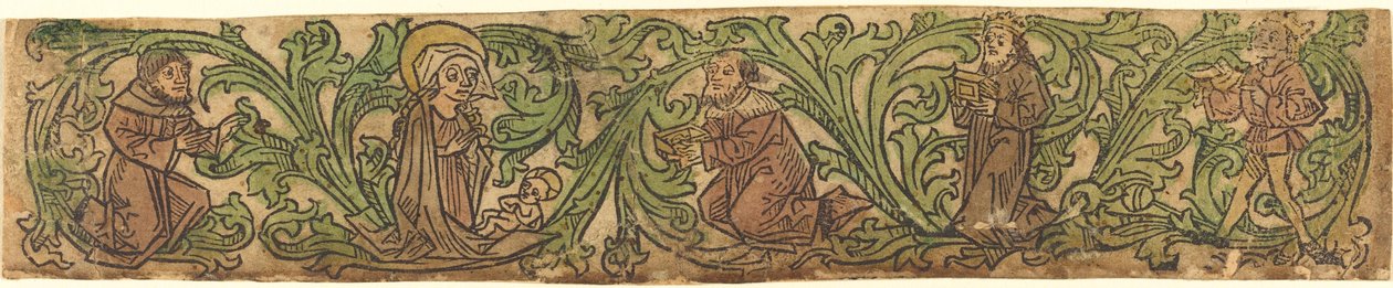 La Adoración de los Magos en un Borde de German 15th Century