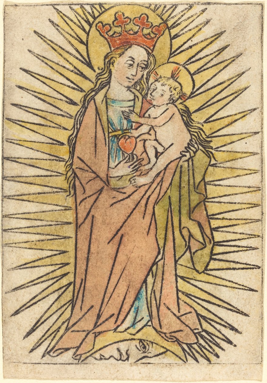 La Virgen y el Niño con una pera de German 15th Century