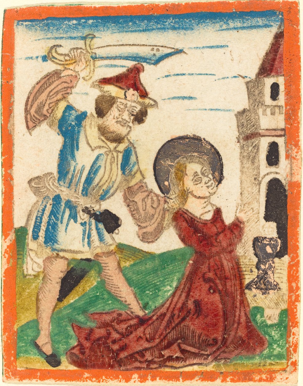 El martirio de Santa Bárbara de German 15th Century