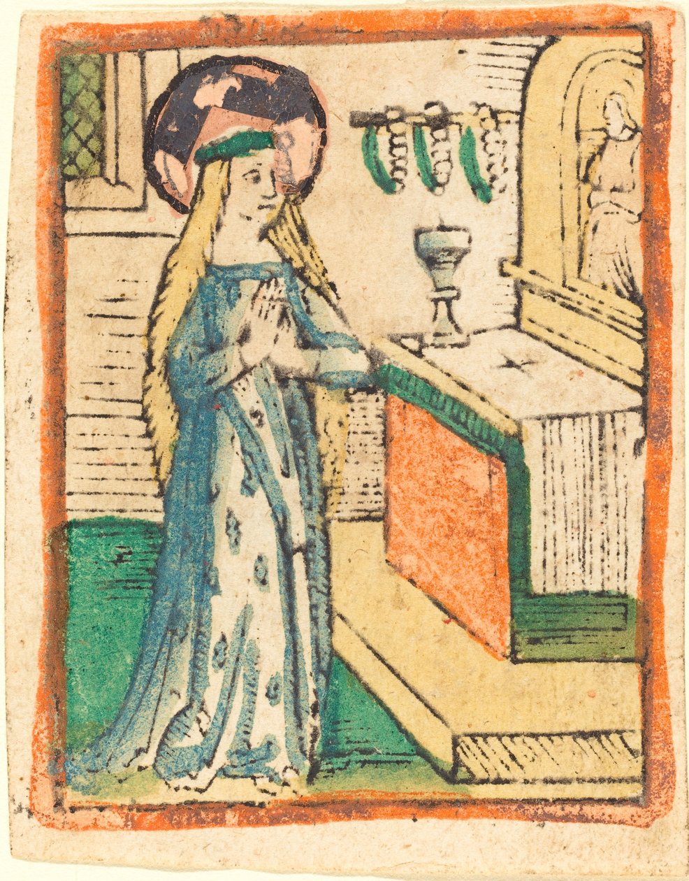 La Virgen con una Túnica Bordada con Espigas de Maíz de German 15th Century