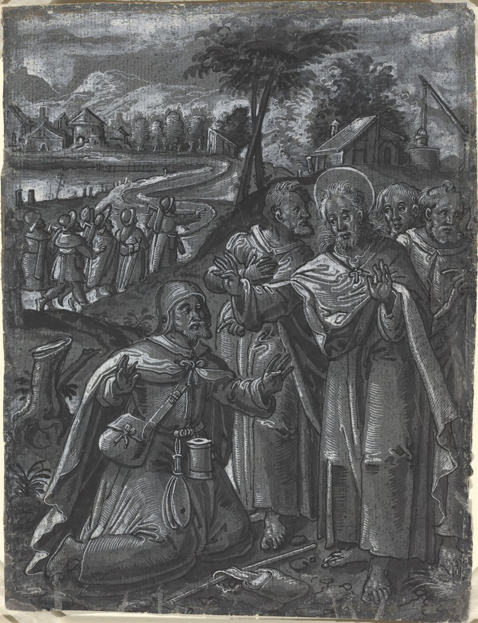 Cristo disputando con los doctores de German 16th Century