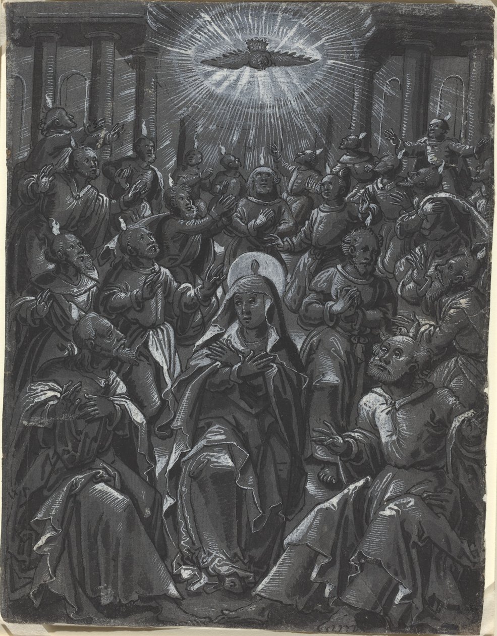 Pentecostés (recto) de German 16th Century