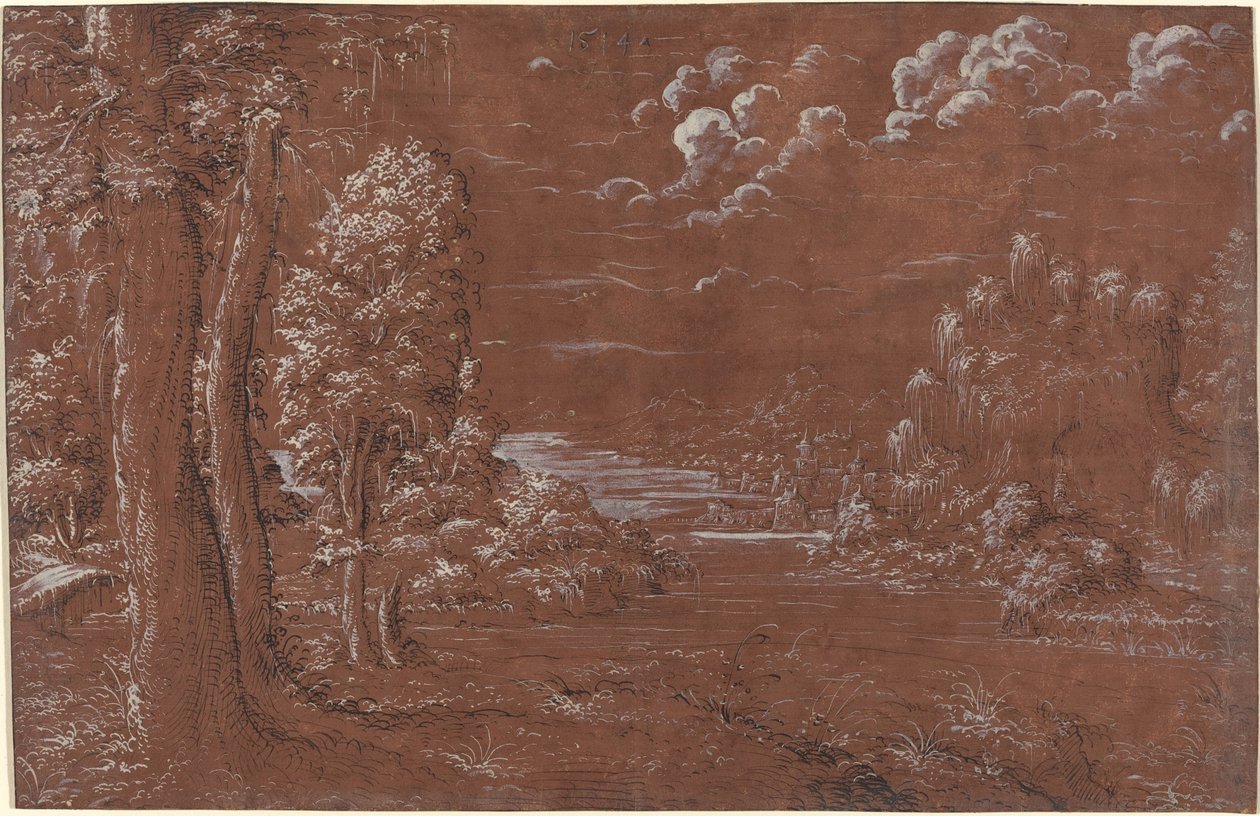 Paisaje fluvial de German 16th Century