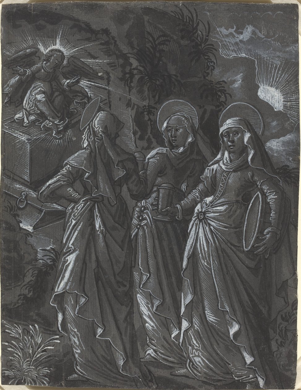 Las tres mujeres en la tumba [recto] de German 16th Century