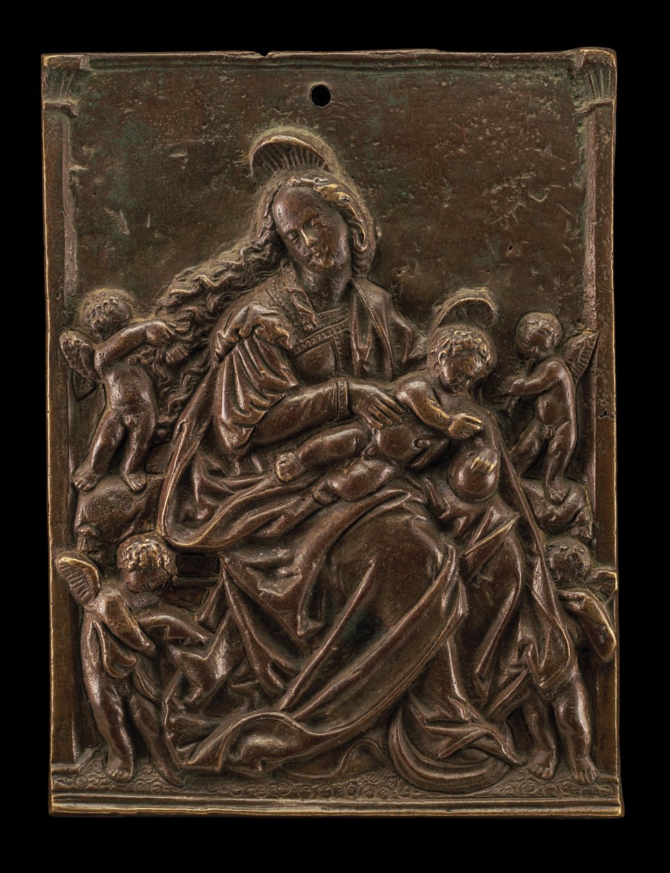 La Virgen y el Niño con cuatro ángeles de German 16th Century