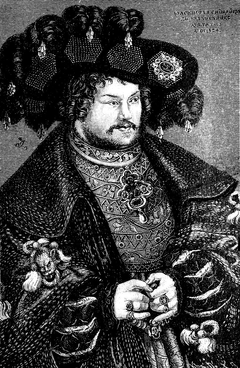 Retrato de Joachim I Nestor 1484-1535, Elector de Brandeburgo Copia después de Lucas Cranach el Viejo, siglo XV de German Master