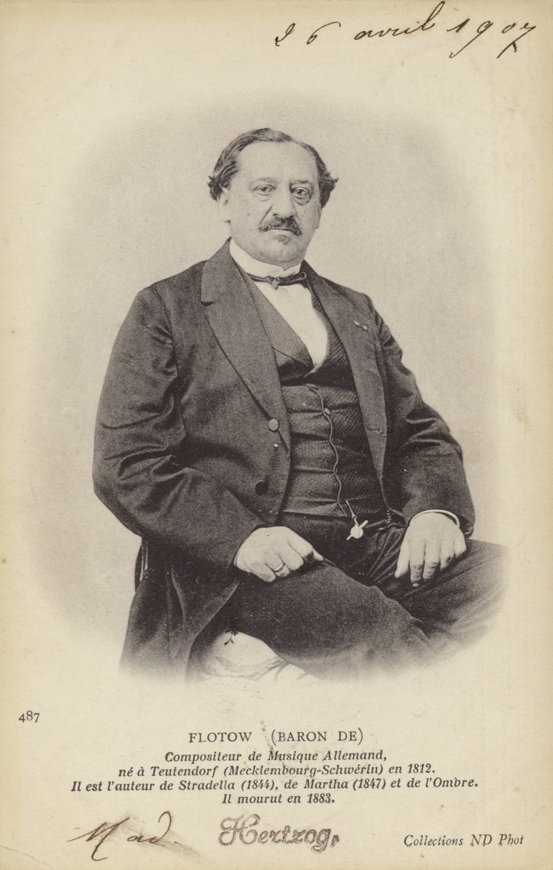Barón de Flotow, compositor alemán (1812-1883) (foto b/n) de German Photographer