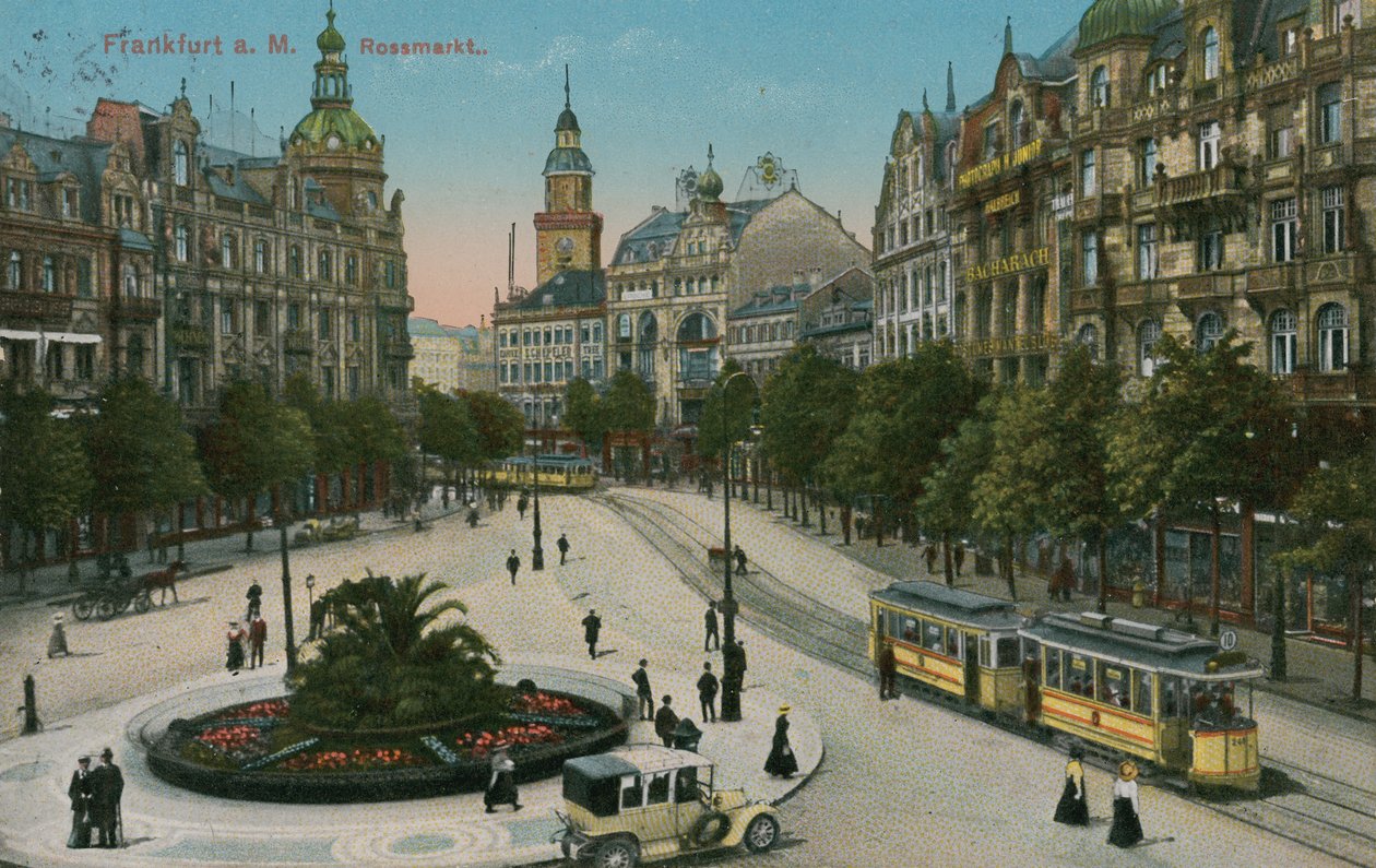 Frankfurt, Rossmarkt. Postal enviada en 1913. de German Photographer