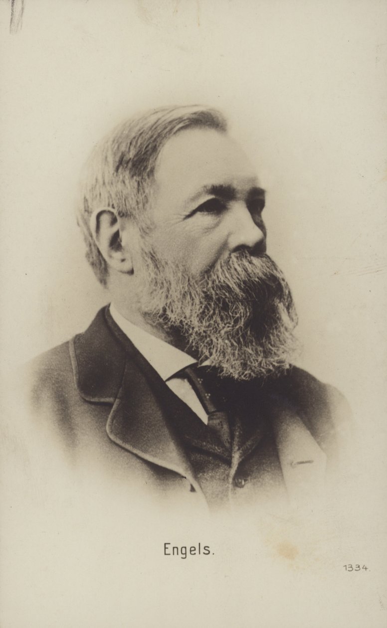 Friedrich Engels (1820-1895), teórico político, científico social y escritor alemán (foto b/n) de German Photographer