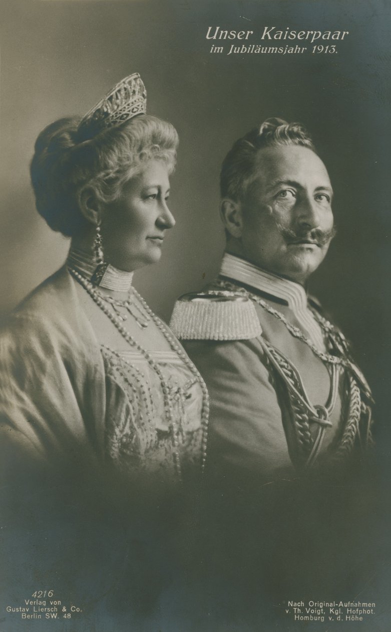 El Kaiser Guillermo II y la Emperatriz Augusta Victoria de Alemania en sus Bodas de Plata de German Photographer