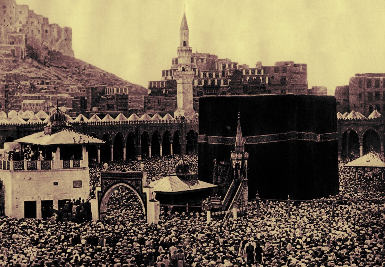 Peregrinos en la Kaaba, ilustración de "Palastina" de Karl Grober de German Photographer