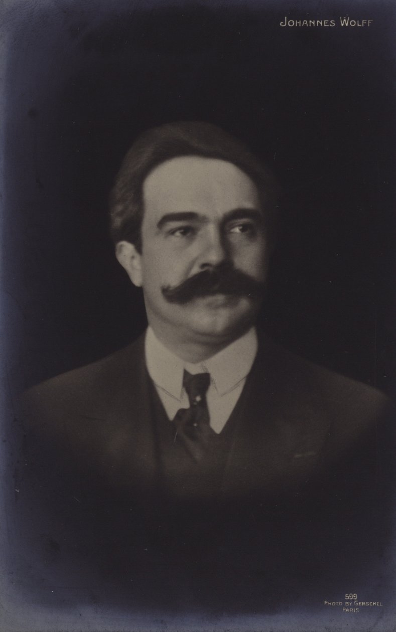 Retrato de Johannes Wolff (foto en blanco y negro) de German Photographer