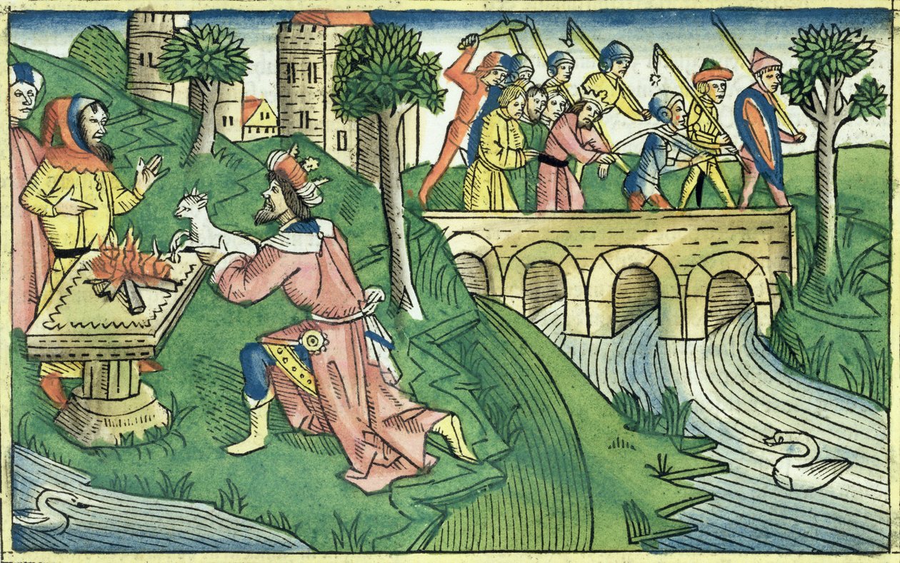 2 Reyes 16:9-16 El pueblo de Damasco es llevado cautivo, de la Biblia de Núremberg (Biblia Sacra Germanaica) de German School