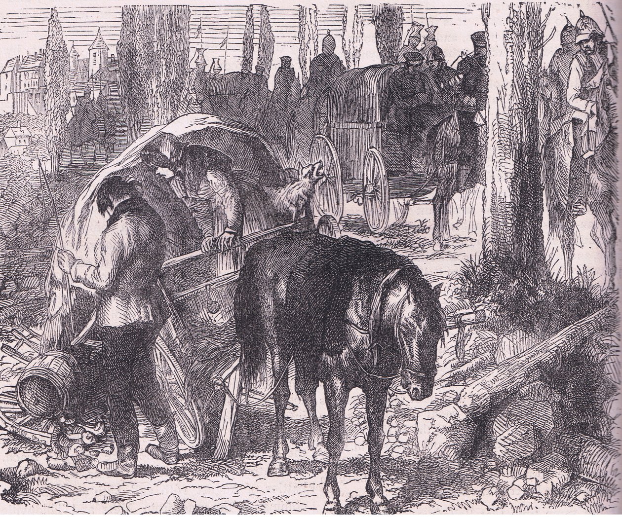 Una avería, Historia de la guerra entre Francia y Alemania de Cassell, publicada por Cassell and Company Limited, c.1890 de German School